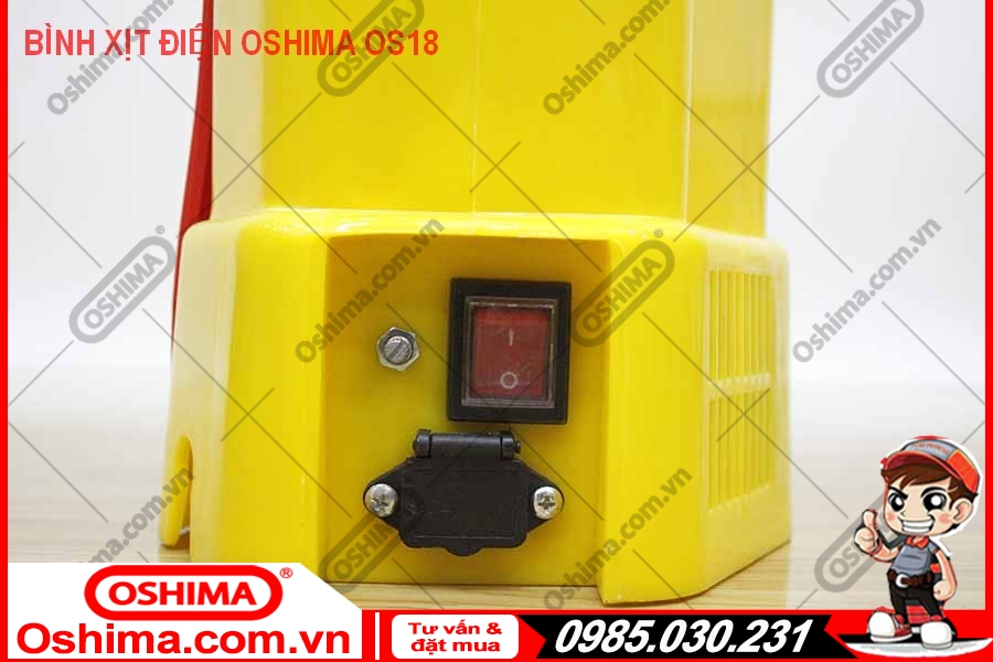 Công tắc và chấu sạc bình xịt điện Oshima OS 18