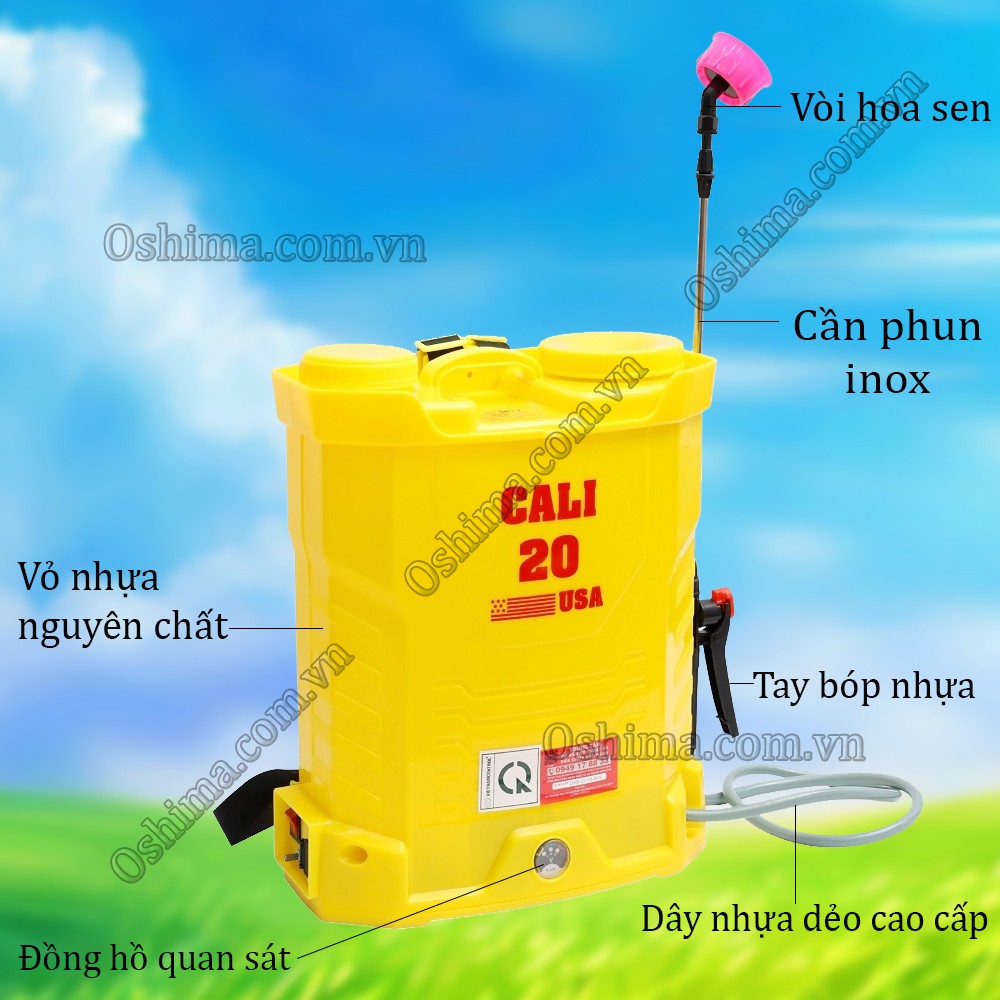 Cấu tạo của bình xịt điện Cali 20l