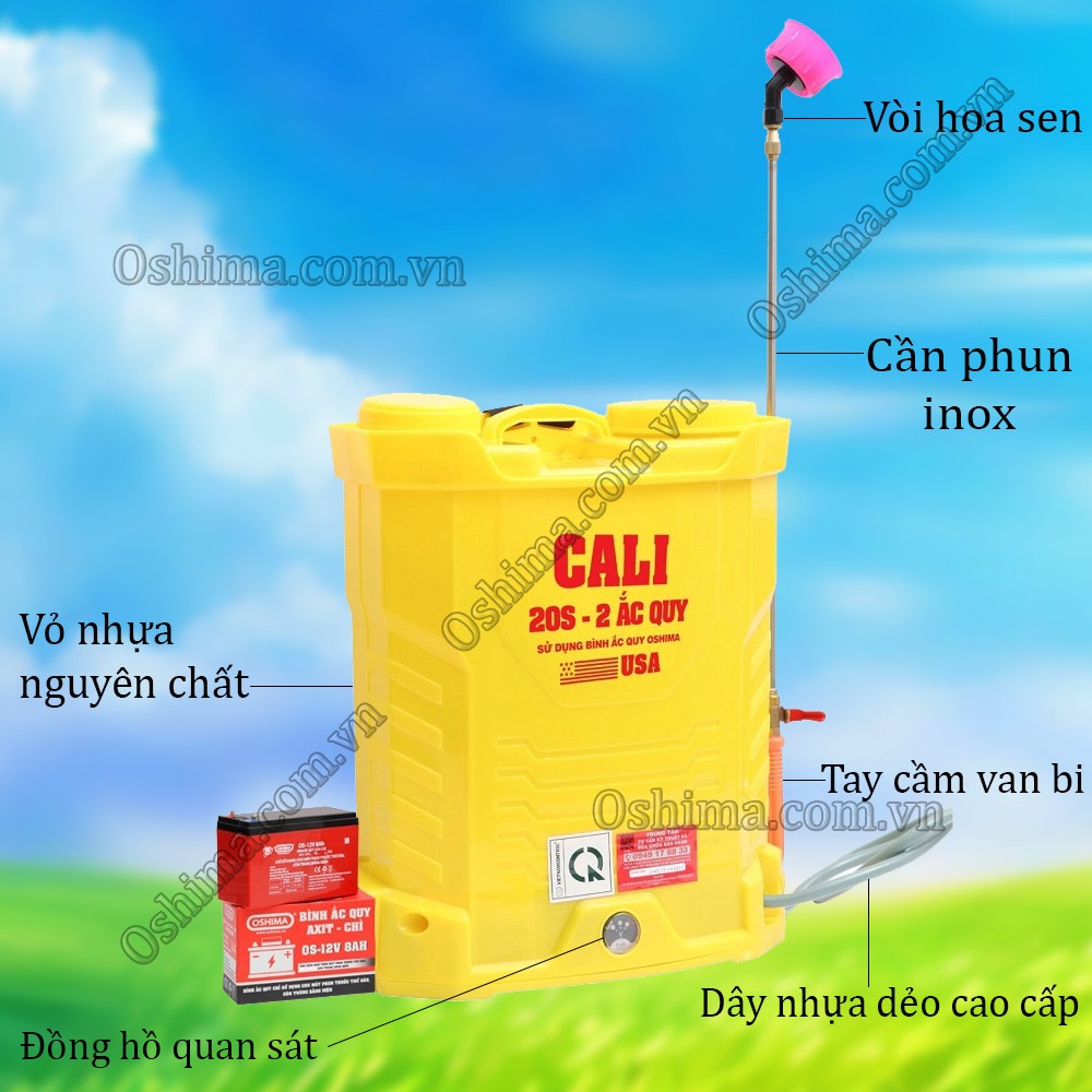 Cấu tạo của bình xịt điện Cali 20S