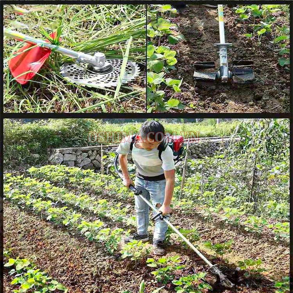 Máy sạc cỏ Oshima SC44Y phù hợp cho nhiều công việc khác nhau như: làm cỏ, xới đất, tỉa cành,..