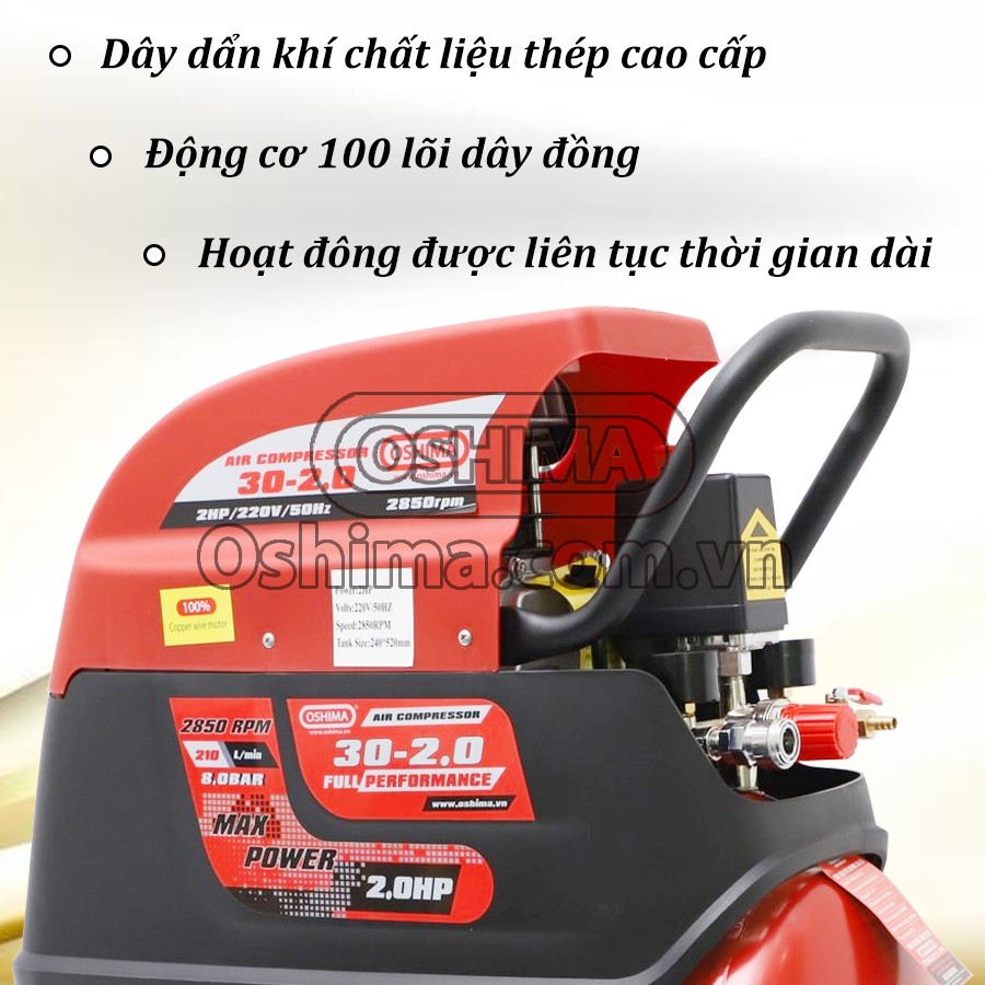 Đầu nén máy nén khí oshima 30l có dầu