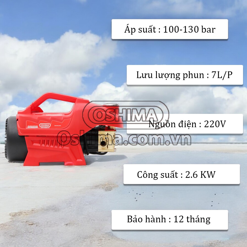 Thông số kỹ thuật máy xịt rửa OSHIMA MXR-195