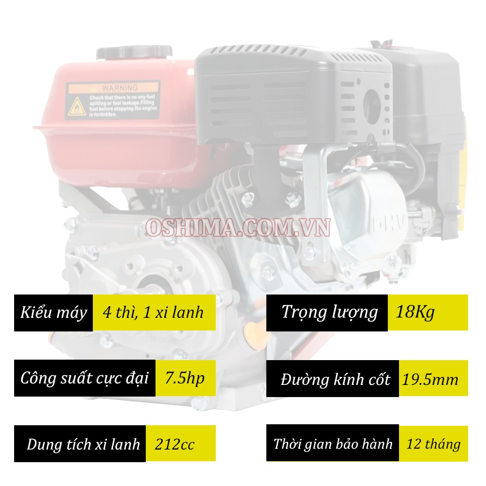 Thông số của máy nổ Oshima OS75 C