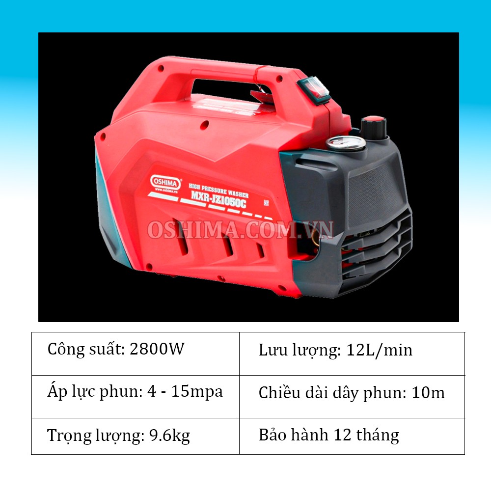 Thông số của máy xịt rửa Oshima MXR JZ1050C 